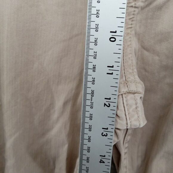 Banana Republic Pants Mens 36x30 Beige Khaki Herringbone Stripe Pattern Flaps - Picture 3 of 10